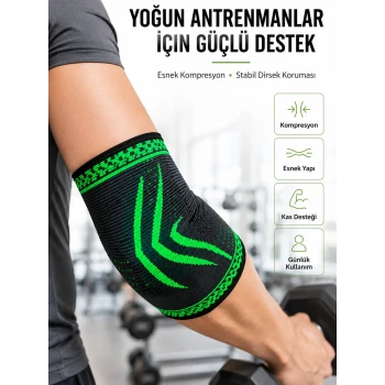Elastik Kompresyon Dirsek Destekliği Spor Fitness Günlük Kullanım Dirseklik