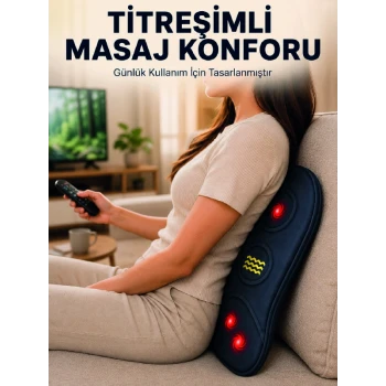 Ergonomik Isıtmalı Bel Masaj Minderi Sırt Destek Minderi
