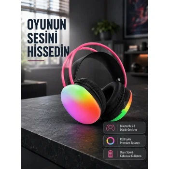 Ergonomik RGB Bluetooth Kulaklık 3D Ses Yeni Nesil
