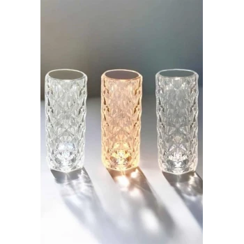 Gece Lambası Kristal Lamba Dokunmatik Şarjlı Hediyelik