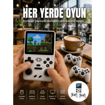 Geniş Ekranlı Taşınabilir Retro Oyun Konsolu Yeni Nesil