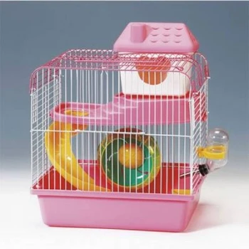 Hamster Kafesi Pembe Beyaz 23x17x25 Cm