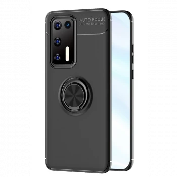 Huawei P40 Kılıf Range Yüzüklü Silikon - Siyah