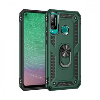 Huawei P40 Lite E Kılıf Sofya Yüzüklü Silikon Kapak - Yeşil