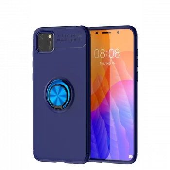 Huawei Y5P Kılıf Range Yüzüklü Silikon - Mavi