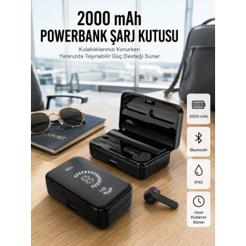İos Android Uyumlu Bluetooth Kulaklık Kablosuz Kulaklık Yüksek Basslı