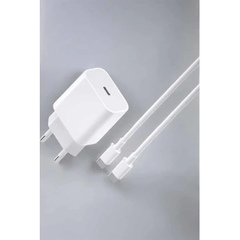 İOS Uyumlu Type-C Girişli Hızlı Şarj 15/15 Pro Max Adaptör ve Kablosu