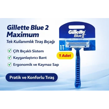 Jilet Blue 2 Maximum Tek Kullanımlık Tıraş Bıçağı 1 Adet