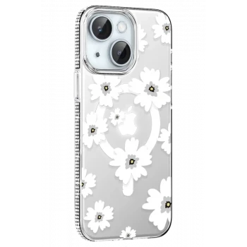 Joko Apple iPhone 14 Floral Magsafe Kapak - Beyaz