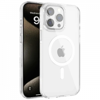 Joko Apple iPhone 15 Pro Max Gleam PC Sert Magsafe Kılıf - Şeffaf