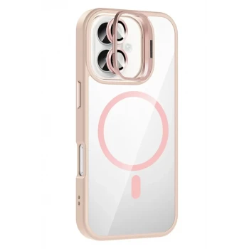 Joko Apple iPhone 16 Plus Remim Lensli Magsafe Standlı Kapak - Pembe