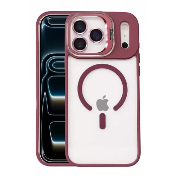 Joko Apple iPhone 17 Pro Max Remim Lensli Magsafe Standlı Kapak - Bordo