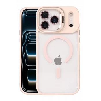 Joko Apple iPhone 17 Pro Max Remim Lensli Magsafe Standlı Kapak - Pembe