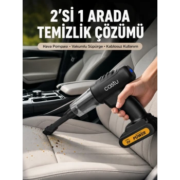 Kablosuz Araç El Süpürgesi Hava Pompası Kombinasyon