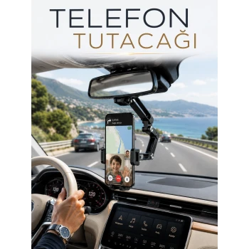 Katlanabilir Araç Telefon Tutucu Dikiz Aynasına Monte Telefon Standı