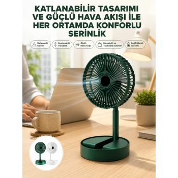 Katlanabilir Usb Şarjlı Masaüstü Soğutucu Mini Fan Telefon Tutucu