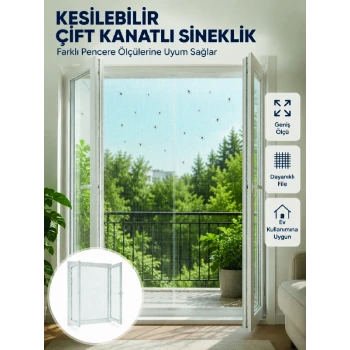 Kesilebilir Çift Kanatlı Pencere Sinekliği Dayanıklı File