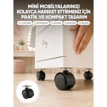 Kilitsiz 4 cm Mobilya Ayağı Tek Adet Pratik ve Dayanıklı
