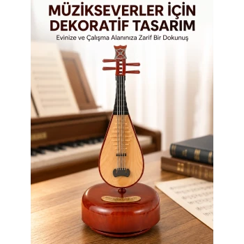 Klasik Ud Figürlü Melodili Müzik Kutusu Şık Hediyelik