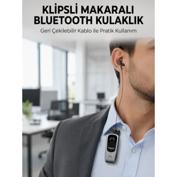 Klipsli Tasarımlı Bluetooth Kulaklık Uzun Pil Ömrü