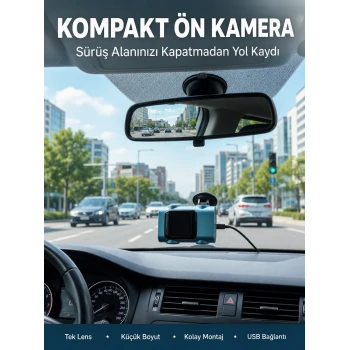 Kompakt Dash Kamera USB Şarj TF Kart Destekli Yeni Nesil