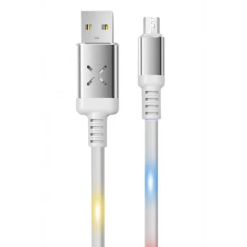 Konfulon DC09 Ses Duyarlı Işıklı Micro USB Kablo 1M 2A - Beyaz