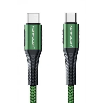 Konfulon DC43 Type-C to Type-C 1M Örgü 60W Hızlı Şarj Kablo - Yeşil