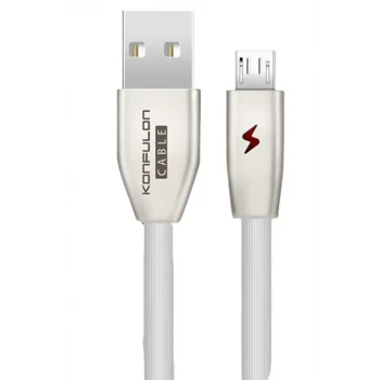 Konfulon S53 Led Işıklı Micro USB Kablo 1M 3A - Beyaz