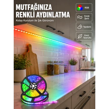 Kumandalı 5 Metre Şerit LED Dekoratif Aydınlatma