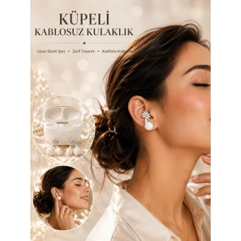 Küpeli Kablosuz Bluetooth Kulaklık Uzun Süreli Şarj Özellikli