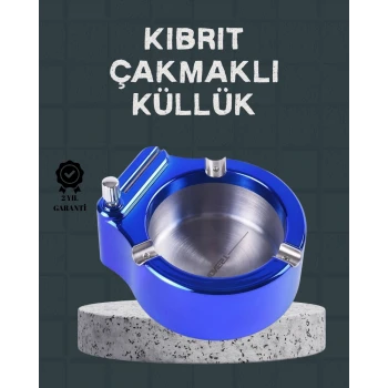 Masa Üstü Çakmaklı Küllük Paslanmaz Metal Gövde