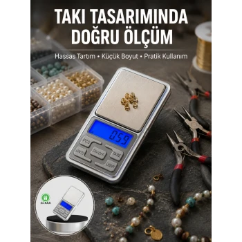 Mavi Işıklı LCD Ekranlı Hassas Tartı Terazisi Yeni Nesil