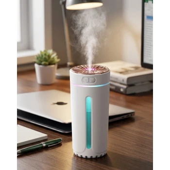 Mini Araç Nemlendirici 5 Esans Hediyeli USB Işıklı Koku Difüzörü