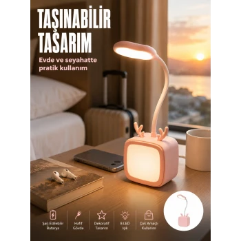 Modern Tasarımlı Şarj Edilebilir LED Gece Lambası