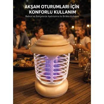Mor Işık Destekli Kamp ve Bahçe Sinek Kovucu Lamba