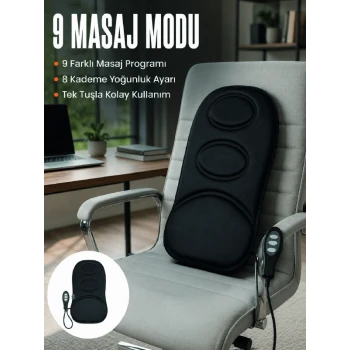 Motorlu Isıtmalı Masaj Minderi Masaj Modlu Ev, Ofis ve Araç Koltuk Pedi
