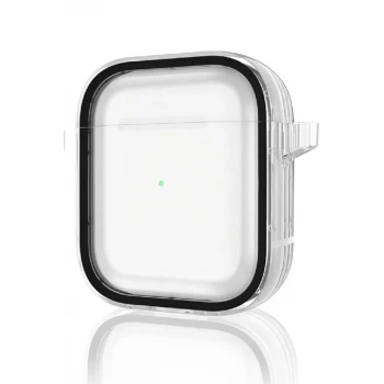 Movenchy Apple Airpods 4 (4.nesil) Shiny Şeffaf Kılıf - Siyah