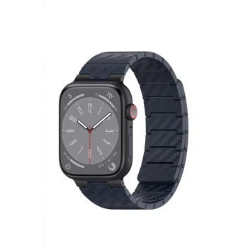 Movenchy Apple Watch 45mm Carbon Steel Kordon - Lacivert
