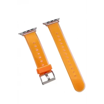 Movenchy Apple Watch 38mm Jelly Silikon Kordon - Turuncu