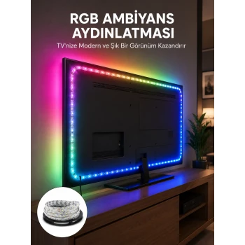 Müzikle Senkronize LED Şerit TV Aydınlatma Yeni Nesil