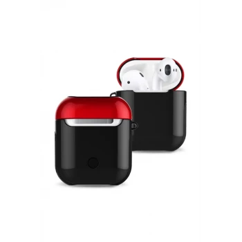Newface Apple Airpods 2 (2.nesil) 3in1 Kılıf - Siyah-Kırmızı
