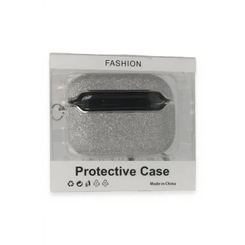 Newface Apple Airpods Pro (1.nesil) Spell Simli Kılıf - Gümüş