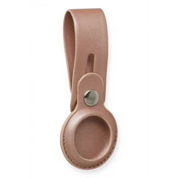 Newface Airtag Askılı Deri Kılıf - Rose Gold
