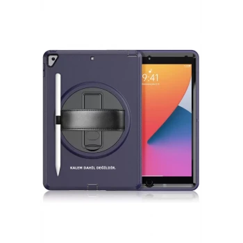 Newface Apple iPad 10.2 (7.nesil) Kılıf Hand Strap Tablet Kılıfı - Lacivert