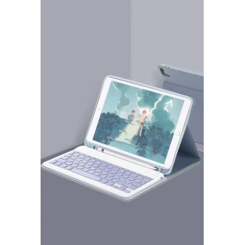 Newface Apple iPad 10.2 (9.nesil) Kılıf KC01 Smart Klavyeli Tablet Kılıfı - Lacivert