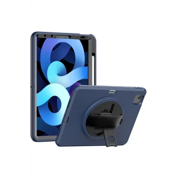 Newface Apple iPad 2022 10.9 (10.nesil) Kılıf Hand Strap Tablet Kılıfı - Lacivert
