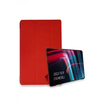 Newface Apple iPad 2022 10.9 (10.nesil) Kılıf Tablet Smart Kılıf - Kırmızı