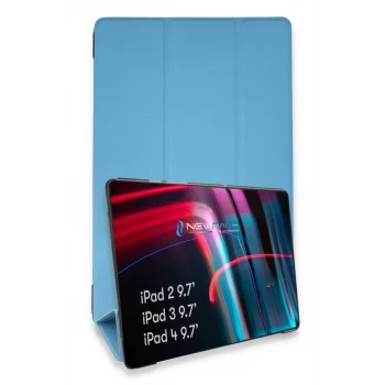 Newface Apple iPad 4 9.7 Kılıf Tablet Smart Kılıf - Mavi