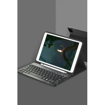 Newface Apple iPad 5 Air 9.7 Kılıf KC01 Smart Klavyeli Tablet Kılıfı - Siyah