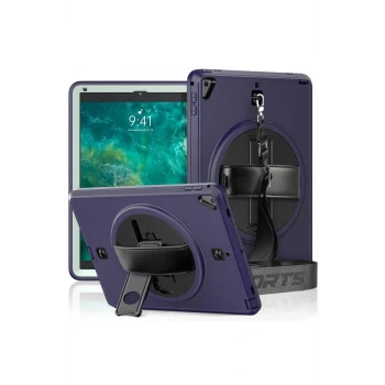 Newface Apple iPad 5 Air 9.7 Kılıf Strap-C Otterbox Tablet Kapak - Lacivert